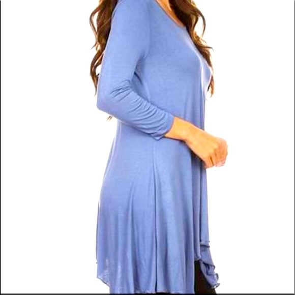 ๐YELETE: Asymmetrical Tunic- Slate Blue Size L - Picture 2 of 7